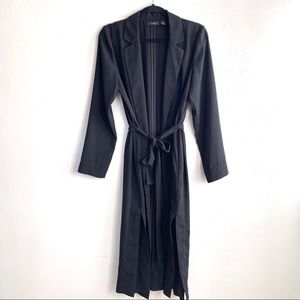 Halogen Chic Lightweight Black Trench Coat Duster